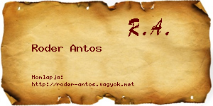 Roder Antos névjegykártya